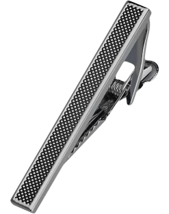 Pronto Uomo Tie Bar, Matte Gray Dot