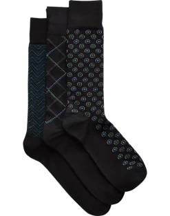 Pronto Uomo Rayon From Bamboo Black Dress Socks, 3-Pack