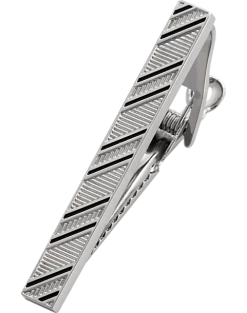 Joseph Abboud Tie Bar, Silver Stripe