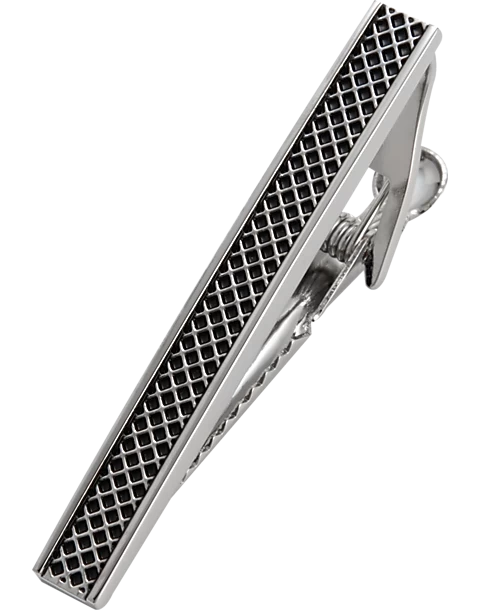 Joseph Abboud Tie Bar, Silver Grid 3 Joseph Abboud Tie Bar, Silver Grid