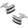 Pronto Uomo Silver, Black & Mother-Of-Pearl Cufflinks -Men Clothing Shop MW40 844T 86 PRONTO UOMO SILVER BLACK MAIN