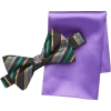 Pronto Uomo Green & Purple Circle Dots Bow Tie & Pocket Square Set