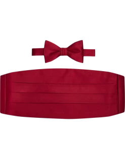 Pronto Uomo Bow Tie & Cummerbund Set, Apple Red