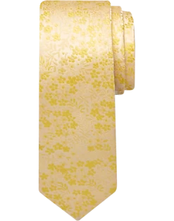 Egara Skinny Tie, Yellow Floral