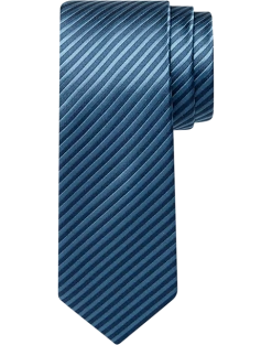 Egara Skinny Tie, Navy Stripe
