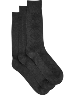 Pronto Uomo Bamboo Blend Socks 3-Pack, Charcoal Black