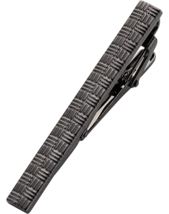 Pronto Uomo Tie Bar, Black Weave