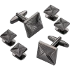Pronto Uomo Cufflinks & Studs Set, Black Wrap -Men Clothing Shop MW40 8UMG 02 PRONTO UOMO BLK STUDSET MAIN