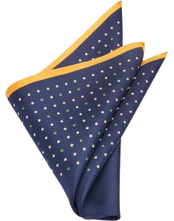 Joseph Abboud Pocket Square, Blue & Orange Dot