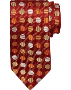 Joseph Abboud Narrow Tie, Red Multi Dots