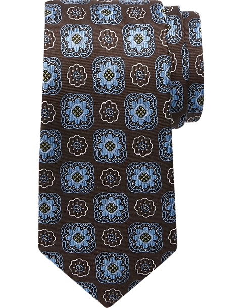 Joseph Abboud Narrow Tie, Brown Medallion 3 Joseph Abboud Narrow Tie, Brown Medallion