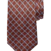 Pronto Uomo Narrow Tie, Orange Grid