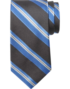 Pronto Uomo Narrow Tie, Charcoal Stripe
