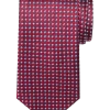 Pronto Uomo Narrow Tie, Burgundy Mini Grid Check