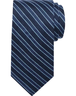 Egara Skinny Tie, Navy Stripe