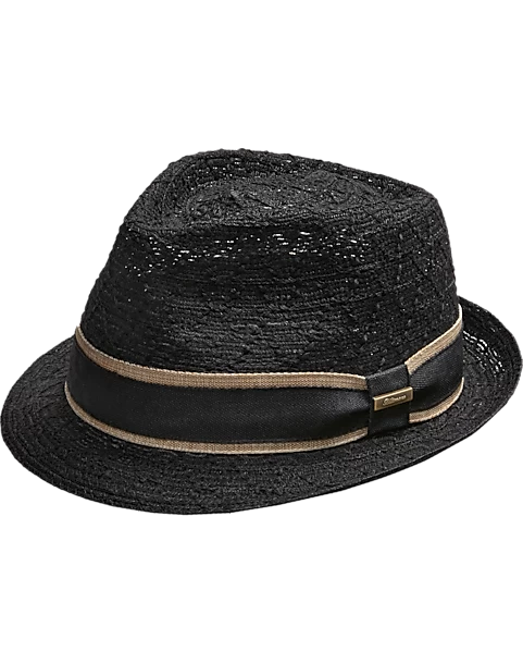 Biltmore Braided Cloth Fedora, Black 3 Biltmore Braided Cloth Fedora, Black