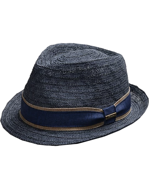 Biltmore Braided Cloth Fedora, Navy 3 Biltmore Braided Cloth Fedora, Navy