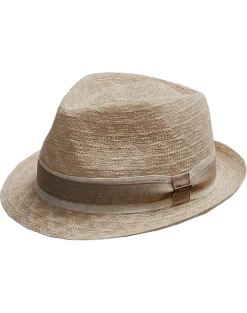 Biltmore Braided Cloth Fedora, Khaki Tan