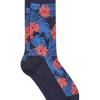 Jos. A. Bank Socks, Blue & Red Hibiscus