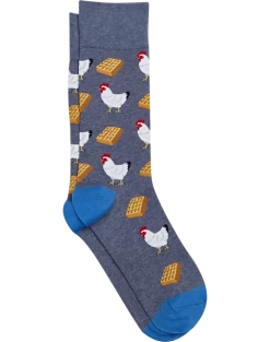 Jos. A. Bank 1-Pair Socks, Denim Heather Chicken & Waffles