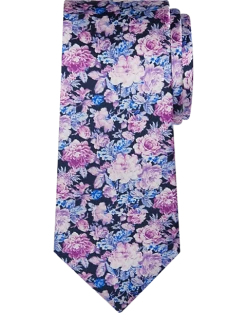 Pronto Uomo Narrow Tie, Fuchsia & Blue