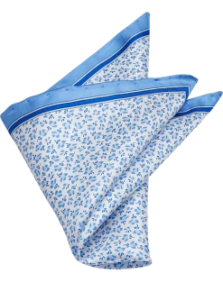 Pronto Uomo Pocket Square, Blue Abstract