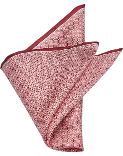 Pronto Uomo Pocket Square, Burgundy Square Dot