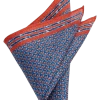 Joseph Abboud Linen Pocket Square, Rust & Blue -Men Clothing Shop MW40 8W8D 15 JOSEPH ABBOUD RUST MAIN
