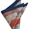 Joseph Abboud Linen Pocket Square, Navy & Rust Fresco -Men Clothing Shop MW40 8W8H 04 JOSEPH ABBOUD NVY RUST MAIN