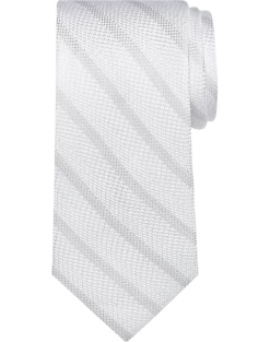Pronto Uomo Narrow Tie, White Stripe