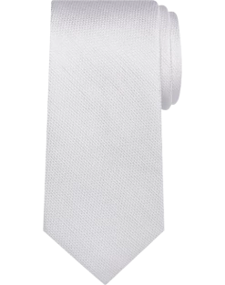 Pronto Uomo Narrow Silk & Linen Tie, White
