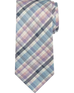 Pronto Uomo Narrow Tie, Lilac Plaid