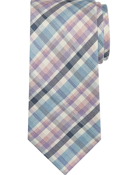 Pronto Uomo Narrow Tie, Lilac Plaid 3 Pronto Uomo Narrow Tie, Lilac Plaid