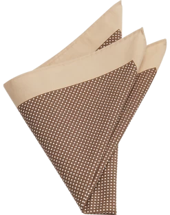 Joseph Abboud Pocket Square, Taupe Dot
