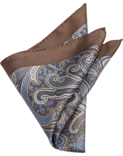 Joseph Abboud Pocket Square, Taupe Paisley