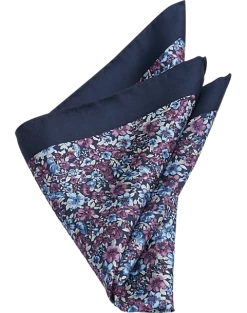Joseph Abboud Pocket Square, Navy & Purple Floral