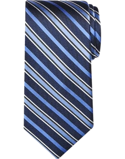 Pronto Uomo Narrow Tie, Blue Stripe