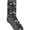 Egara Socks, Black Geo Print -Men Clothing Shop MW40 8WTP 22 EGARA CHARCOAL HTHR MAIN