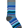 Egara Socks, Heathered Gray Stripes -Men Clothing Shop MW40 8WVW 20 EGARA MED HTR GREY MAIN