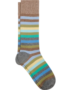 Egara Socks, Heathered Tan Stripes