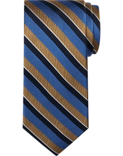 Pronto Uomo Narrow Tie, Gold Stripe