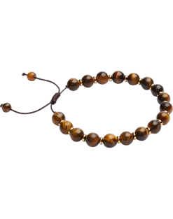 Pronto Uomo Tiger Eye & Gunmetal Bracelet, Brown