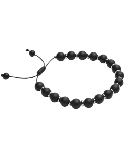 Pronto Uomo Black Onyx & Silver Bracelet