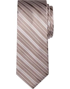 Egara Narrow Tie, Taupe Stripe