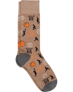Egara Mid-Calf Socks, Tan Basketball