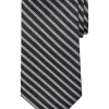 Calvin Klein Narrow Tie, Silver-Gray And Black Stripe -Men Clothing Shop MW40 8X0X 02 CALVIN KLEIN BLACK MAIN