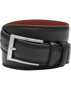 Joseph Abboud Double Loop Leather Belt, Black