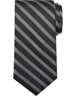Calvin Klein Narrow Tie, Black & Gray Stripe