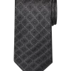 Awearness Kenneth Cole Narrow Tie, Charcoal Puzzle Pattern