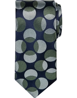 Awearness Kenneth Cole Narrow Tie, Olive Overlapping Dot